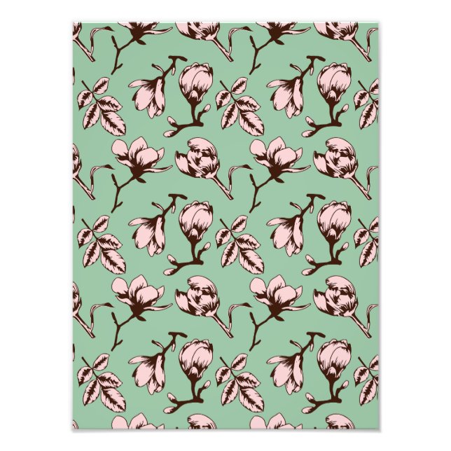 Seamless pattern with spring tree flower buds photo print (Front)