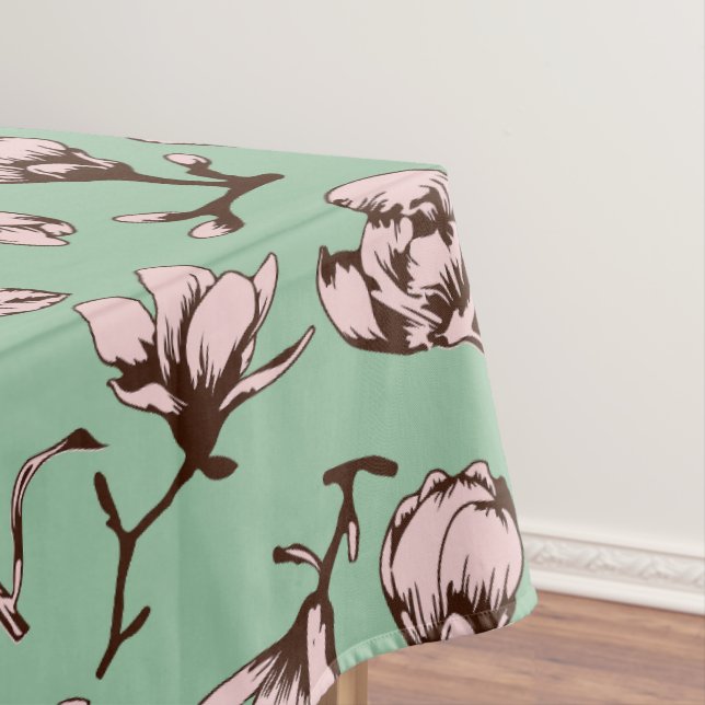 Seamless pattern with spring tree flower buds tablecloth (In Situ)