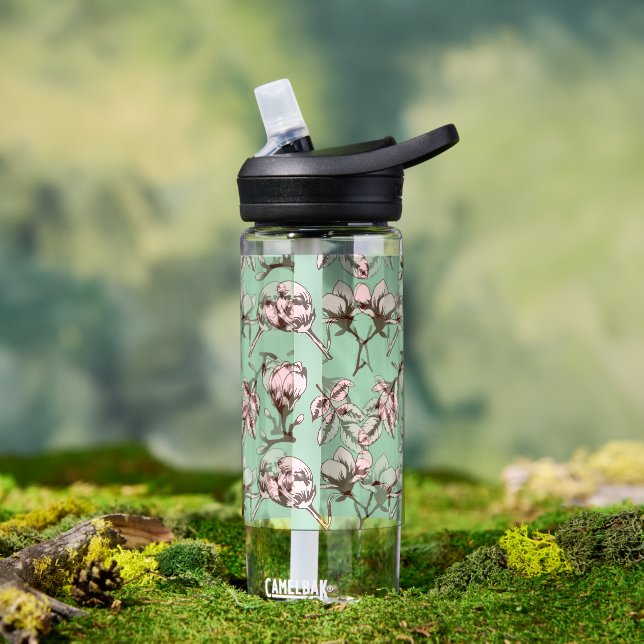 Seamless pattern with spring tree flower buds water bottle (Outdoor)