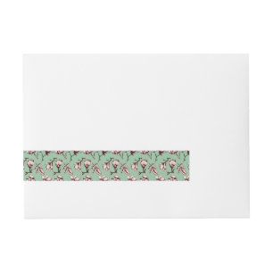 Seamless pattern with spring tree flower buds wraparound address label
