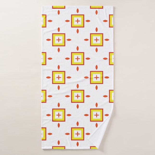 Seamless pattern with squares Abstract background  Bath Towel (Bath Towel)