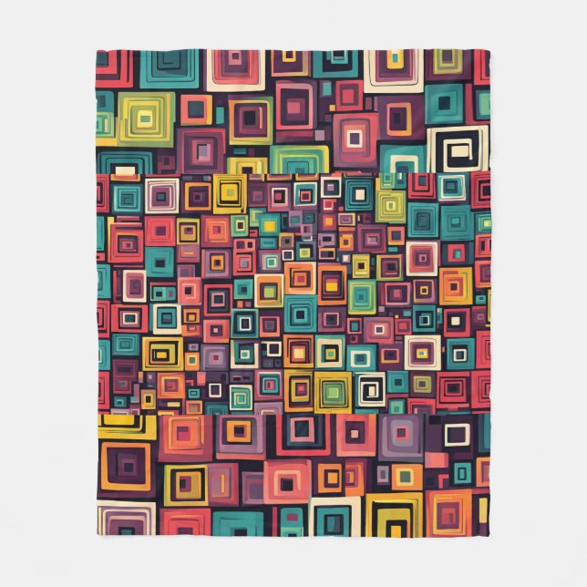  seamless pattern with squares fleece blanket (Front)