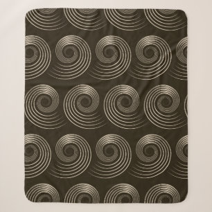 Seamless pattern with stylish spiral curls. Vintag Sherpa Blanket