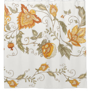 Seamless pattern with stylized ornamental flowers