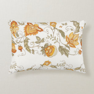 Seamless pattern with stylized ornamental flowers accent pillow