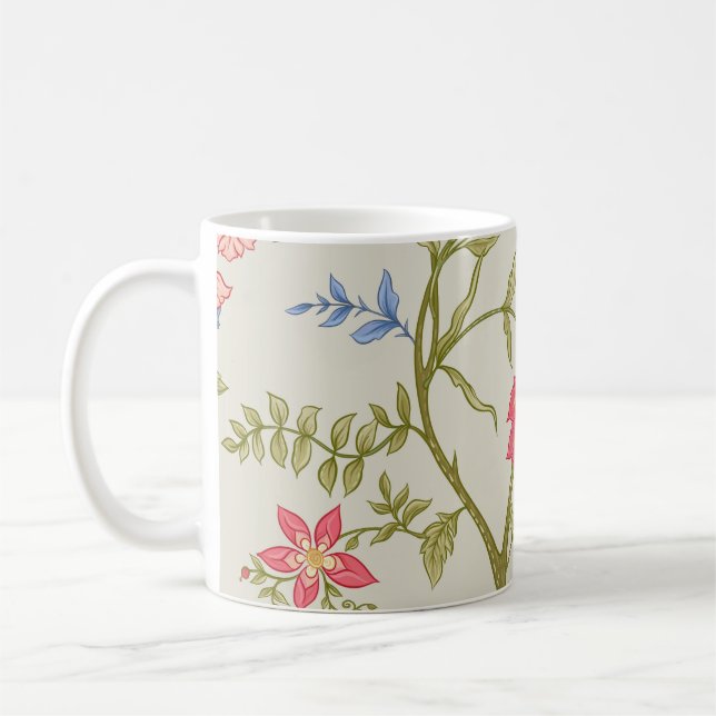 Seamless pattern with stylized ornamental flowers  coffee mug (Left)