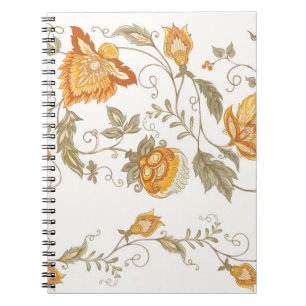 Seamless pattern with stylized ornamental flowers  notebook