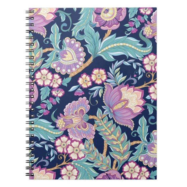Seamless pattern with stylized ornamental flowers  notebook (Front)