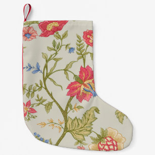 Seamless pattern with stylized ornamental flowers small christmas stocking