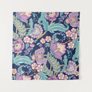 Seamless pattern with stylized ornamental flowers  tapestry