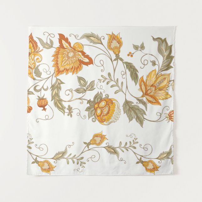 Seamless pattern with stylized ornamental flowers  tapestry (Front)