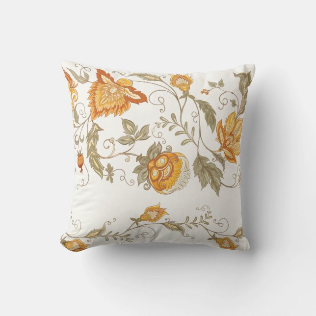 Seamless pattern with stylized ornamental flowers  throw pillow (Front)
