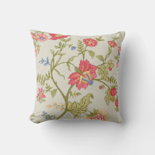 Seamless pattern with stylized ornamental flowers  throw pillow
