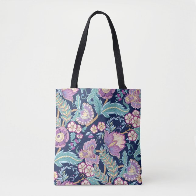 Seamless pattern with stylized ornamental flowers  tote bag (Front)