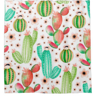Seamless pattern with succulents. Watercolor cactu