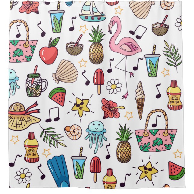 Seamless pattern with summer elements. illustratio (Front)