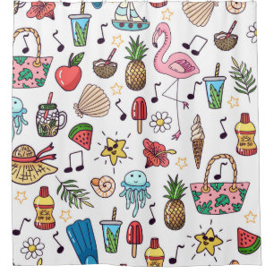 Seamless pattern with summer elements. illustratio