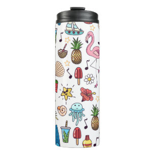 Seamless pattern with summer elements. illustratio thermal tumbler
