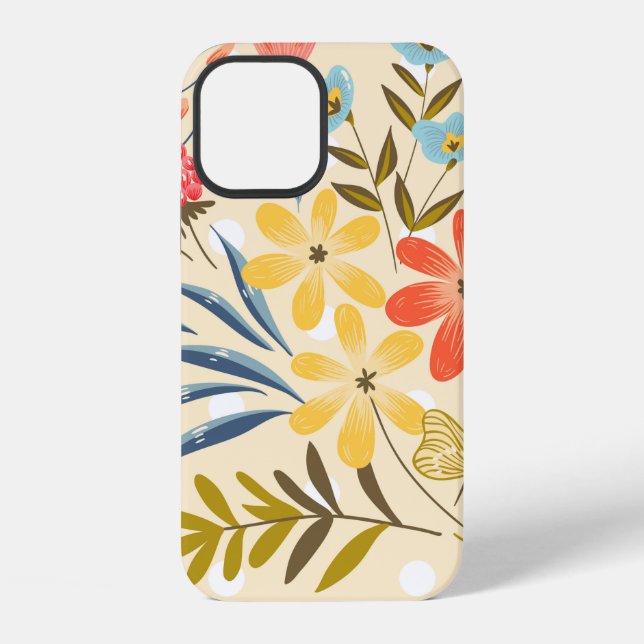Seamless pattern with the abstract flowers iPhone case (Back)