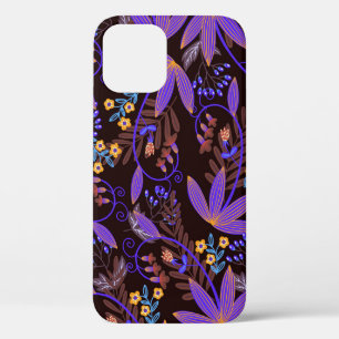 Seamless pattern with tiny vivid flowers. Vintage iPhone 12 Case