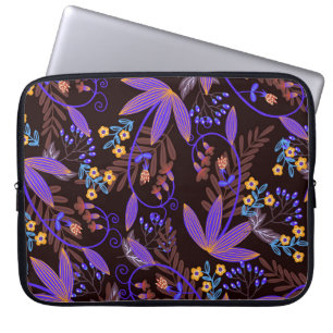 Seamless pattern with tiny vivid flowers. Vintage  Laptop Sleeve