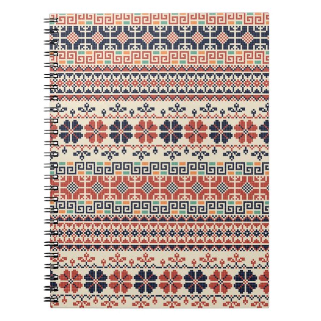 Seamless pattern with traditional palestinian embr notebook (Front)