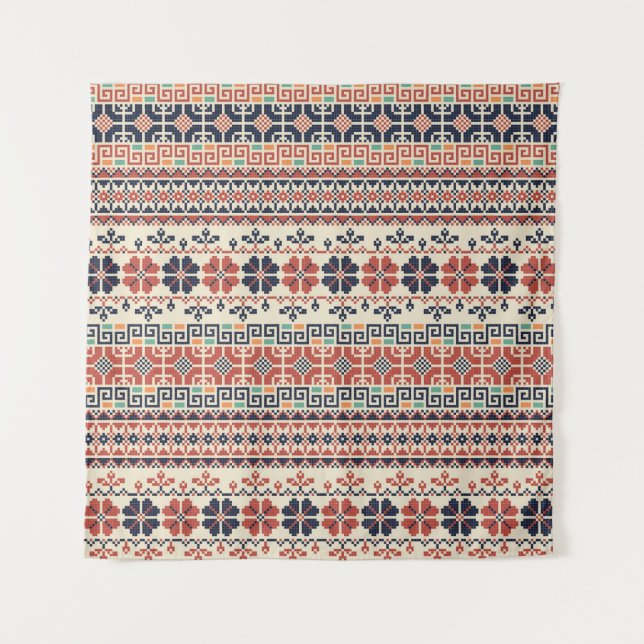 Seamless pattern with traditional palestinian embr tapestry (Front)