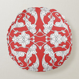 Seamless pattern with traditional turkish style iz round pillow