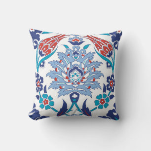 Seamless pattern with traditional turkish style throw pillow
