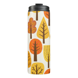 Seamless pattern with trees. Autumn Thermal Tumbler