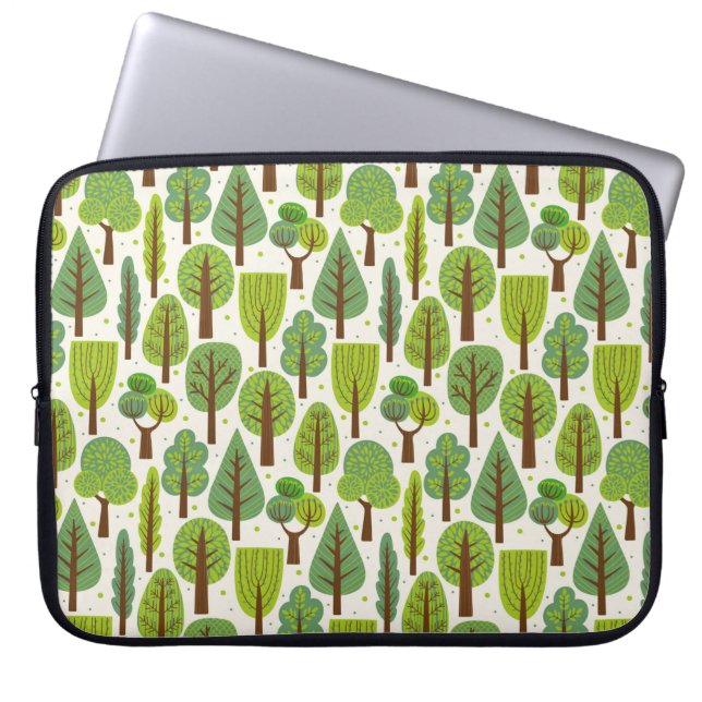 Seamless pattern with trees. Summer Laptop Sleeve (Front)