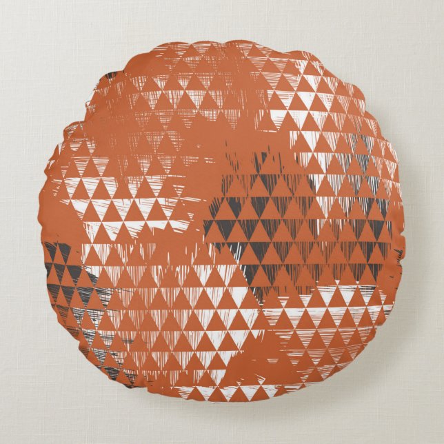 Seamless pattern with triangles round pillow (Front)