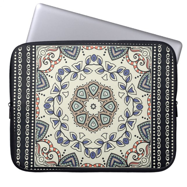 Seamless pattern with tribal ethnic mandala laptop sleeve (Front)
