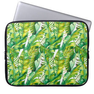 Seamless pattern with tropical banana leaves. Wate Laptop Sleeve