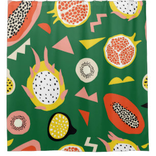 Seamless pattern with tropical fruits