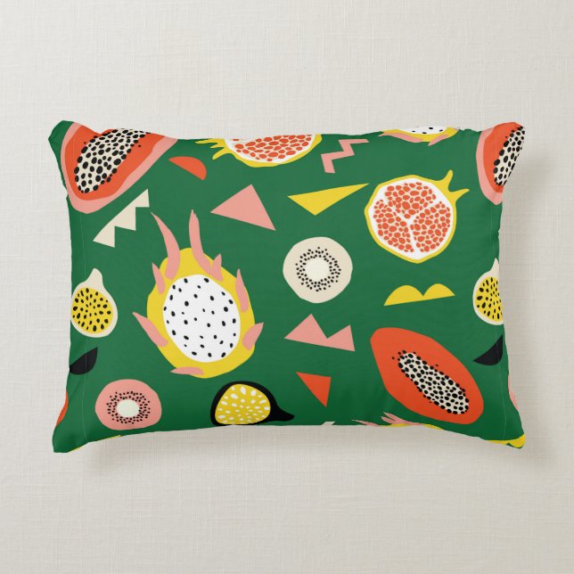 Seamless pattern with tropical fruits accent pillow (Front)