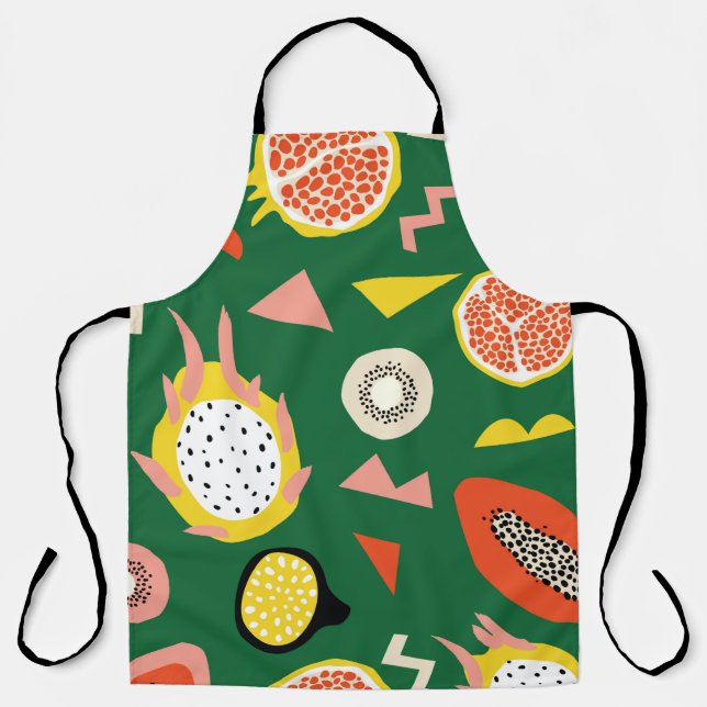Seamless pattern with tropical fruits apron (Front)