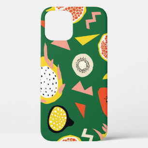 Seamless pattern with tropical fruits iPhone 12 case