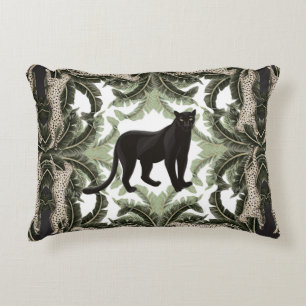 Seamless pattern with tropical leaves and animals accent pillow