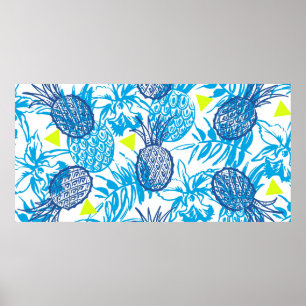 Seamless pattern with tropical motif poster