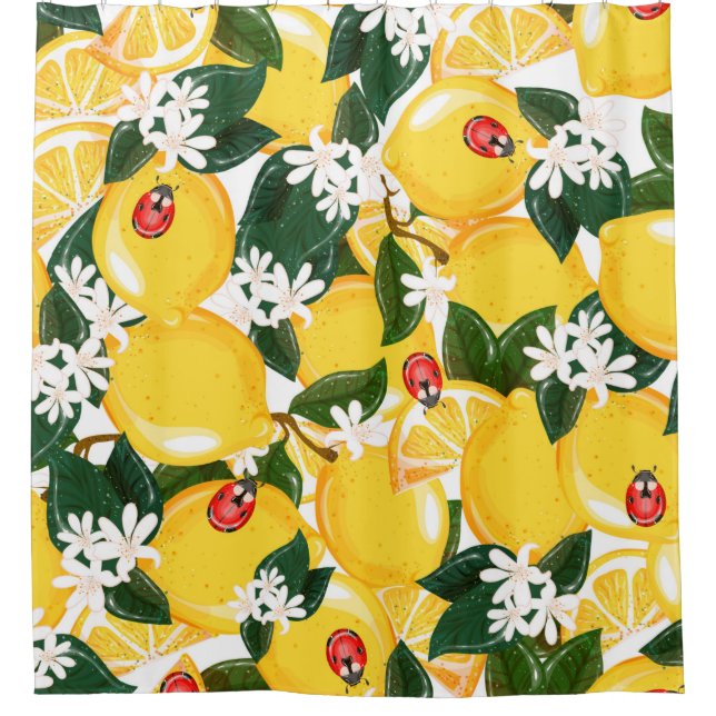 Seamless pattern with tropical summer lemon fruits (Front)