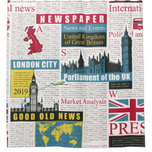 seamless pattern with UK or London newspaper. Pag