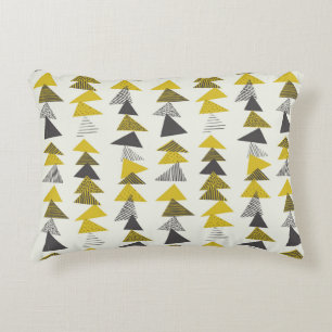 Seamless pattern with various triangles in retro s accent pillow