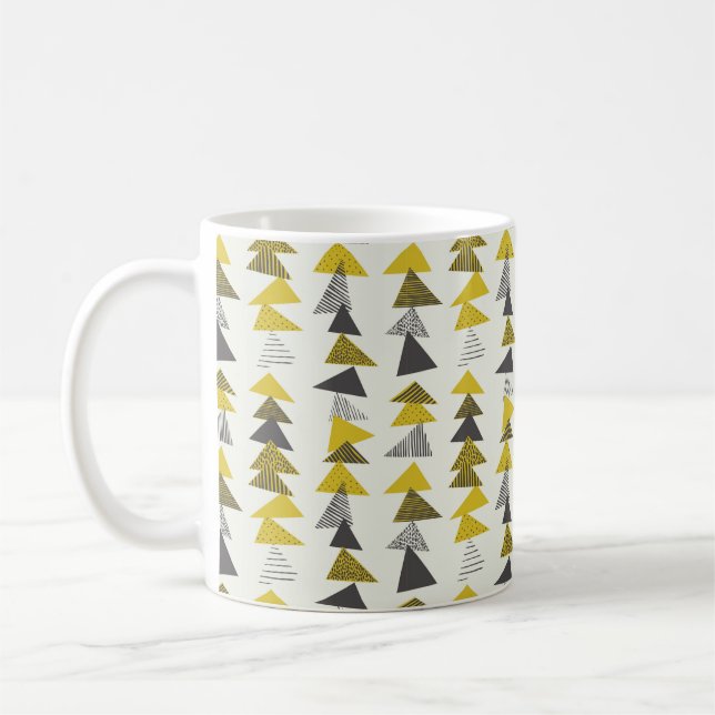 Seamless pattern with various triangles in retro s coffee mug (Left)