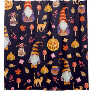 Seamless pattern with vintage Halloween elements.