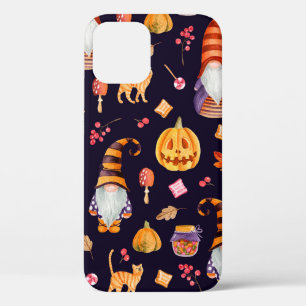 Seamless pattern with vintage Halloween elements.  iPhone 12 Case