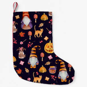Seamless pattern with vintage Halloween elements. Small Christmas Stocking