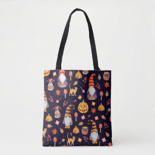 Seamless pattern with vintage Halloween elements.  Tote Bag