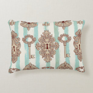 Seamless pattern with vintage keys and locks. Free Accent Pillow