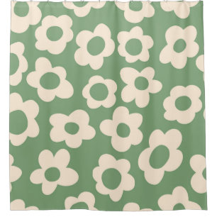 Seamless pattern with vintage vintage groovy flowe